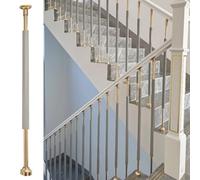 Balaustres De Hierro Para Escaleras Interiores,Balaustres Husillos,Balaustres de Cubierta,Columna De Balaustre Interior,Aleación de Aluminio,para casa/hotel/ático(Gray,4 pieces)