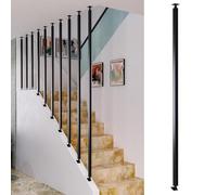 Balaustres de metal ajustables para escaleras, balaustres de seguridad para lofts, hoteles, villas y oficinas, columna negra personalizable (estilo A, 200 cm)