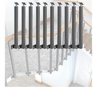 Balaustres de metal para escaleras, husillos de montaje lateral para interiores, para escaleras, cubiertas y porches, diseño cuadrado con kit de tornillos