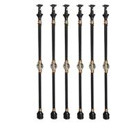 Balaustres De Repuesto Para Escaleras, Balaustres Redondos De Aluminio Para Barandilla De Terraza De 85 Cm, Columnas De Soporte De Suelo Para Escaleras Interiores De Madera O Baldosas, Color Negro, 6