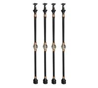 Balaustres De Repuesto Para Escaleras, Balaustres Redondos De Aluminio Para Terraza De 85 Cm, Columnas De Soporte De Suelo Para Escaleras Interiores De Madera O Baldosas, Color Negro, 4 Unidades, Alt