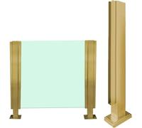 Balaustres de terraza resistentes para paneles de 10-12 mm de espesor, columna de balaustres de vidrio comerciales con abrazaderas para vidrio, altura del poste fina,End Post-Height 80cm/31.5in