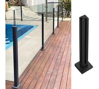 Balaustres de vidrio resistentes para escaleras, pasillo, piscina, jardín, terraza, barandilla resistente con ranuras para espiga, color zafiro, 115 cm, postes de valla de vidrio