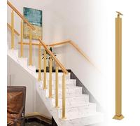 Balaustres dorados para escaleras, husillos de barandilla de metal cuadrados ajustables de 270° para cubiertas, escalones y escaleras al aire libre, 9 pulgadas de altura, diseño duradero y elegante