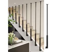 Balaustres modernos de cristal para barandillas, Balaustre de hierro for escalera, barandilla con husillos, Kit, Multicolor, 40cm-200cm(Black,195cm(76 3/4"))