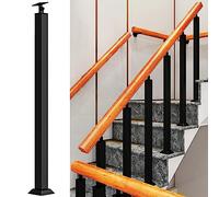 balaustres para escaleras, Barandilla metálica cuadrada, con soporte de ángulo plano ajustable 270°, columna pasamanos for plataforma escalera interior(100cm/39.3inch)