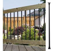 Balaustres Redondos Negros Para Terraza, Balaustres De Escalera De Hierro Macizo Para Pasillo, Ático, Interior Y Exterior, Con Conector Flexible Y Kits De Montaje En El Suelo, 1 Paquete, Altura 100 C