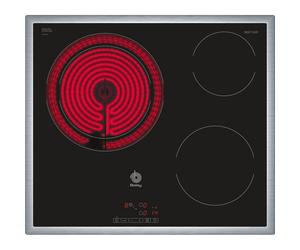 Balay 3EB715XR Placa Vitroceramica 3 Zonas Negro con Marco de Acero Inoxidable
