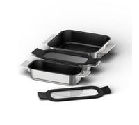 Balay - Set 3 Sartenes Rectangulares, Accesorio para placas FlexInducción, 3AB9FF030