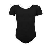BALAYSIER Maillot Ballet para Mujer y Niña Algodón Elástico Leotardo de Danza Bodysuit para Ballet Gimnasia Ritmica(Negro,120)