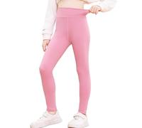 BALAYSIER Mallas Deportivas para Niña Leggins Elásticos Cintura Alta Leggings Niña de Running Yoga Gimnasia(Rosa,140)