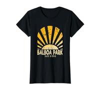 Balboa Park San Diego California - Balboa Park, Dakota del Sur, CA Sunday Camiseta gráfica económica, Mujer, Negro, S