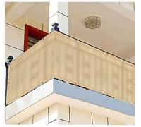 Balcón 0,9 x 6 m, beige, 0,9 m de altura, protección exterior de miradas, perfecto para terraza y porche, resistente a la intemperie y duradero