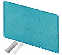Balcón azul cielo 0,3 x 1 m - Protección UV y resistente al viento con bridas para cables para campos deportivos - Balcón al aire libre escudo contra miradas