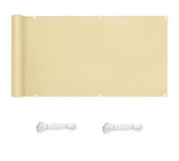 Balcón beige resistente a la intemperie, 1,1 x 7 m, solución de privacidad fácil de limpiar para patio, piscina, porche, barandilla, jardinería, ideal para privacidad y protección