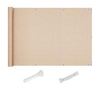 Balcón exterior 80 x 1000 cm - Barrera contra el viento con protección UV para barandillas - Color arena - Perfecto para terrazas balcones y vallas - Protección duradera de la privacidad