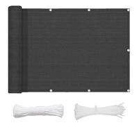Balcón negro - Malla de privacidad para uso en exteriores, 60/70/80 cm de altura, cubierta de patio antimiradas, pared protectora, tamaño del patio 70 x 470 cm y Slish Solut