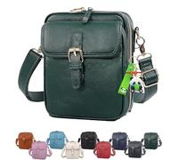 Balconfoster Crossbody Bags for Women Anti Theft, Collaboraten1 Crossbody Leather Bags for women, Large Capacity Vintage Cross Body Leather Bag for Women with Built in Wallet (Dark Green)