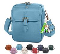 Balconfoster Crossbody Bags for Women Anti Theft, Collaboraten1 Crossbody Leather Bags for women, Large Capacity Vintage Cross Body Leather Bag for Women with Built in Wallet (Light Blue)