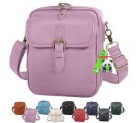 Balconfoster Crossbody Bags for Women Anti Theft, Collaboraten1 Crossbody Leather Bags for women, Large Capacity Vintage Cross Body Leather Bag for Women with Built in Wallet (Light Purple)