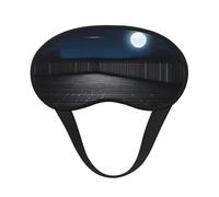 Balcony at Night - Antifaz para dormir con borde negro satinado para una comodidad óptima y bloqueo de la luz