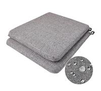 BALCONY & FALCON Juego de 2 Cojines para Silla, 1 cojín de Espuma viscoelástica para Silla, Exquisito Tejido x 1, Aspecto de Lino, para sillas de casa y jardín, colección Gris Oscuro