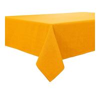 BALCONY & FALCON Mantel de aspecto de lino, rectangular, protección antimanchas, fácil de limpiar, rectangular, para interior, exterior, jardín, restaurante y decoración, color amarillo dorado grueso