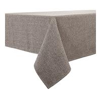 BALCONY & FALCON Mantel de Mesa Rectangular Impermeable, 140 x 240 cm, con Efecto Lino. Un Segundo Mantel Lavable, Color Gris Pardo.