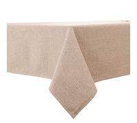 BALCONY & FALCON Mantel rectangular, impermeable con aspecto de lino, camino de mesa, mantelería, lavable (beis-1, 140 x 240 cm)