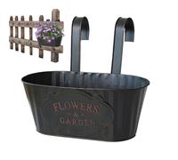 Balcony Planter - Hierro 28x24x9.5cm, Olla de la Planta de Metal, de Drenaje | Hangable Flower Box, Decoración de jardín al Aire Libre para balcón, Patio, jardín, Ventana