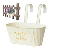 Balcony Planter - Hierro 28x24x9.5cm, Olla de la Planta de Metal, de Drenaje | Hangable Flower Box, Decoración de jardín al Aire Libre para balcón, Patio, jardín, Ventana