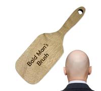 Bald Comb - Bald Man Brush Funny Wooden Hairless Toothless Comb, No Teeth Combing Brush Prank Prop | For Daily Grooming Travel Home Shower Office Barber Shop Stylists Friends Father