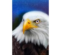 Bald Eagle Art Journal | Lined Notebook 6x9 120 Pages | Hand-Painted Cover by Fred Barca | Animal Art | Zero AI Original Fine Art | fredbarcaart.com