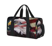 Bald Eagle - Bolsa de deporte con bandera americana para fin de semana, bolsa de viaje informal, para viajes, gimnasio, para niños, niñas, niños, mujeres y hombres