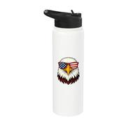 Bald Eagle - Gafas patrióticas con bandera estadounidense para el 4 de julio Stainless Steel Insulated Water Bottle