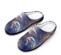 Bald-Eagle - Pantuflas de franela de animales para hombre, espuma viscoelástica, suaves, cálidas, estampadas, Estilo 44, 43/44 EU