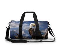 Bald Eagle Snowy Mountain - Bolsa de deporte cilíndrica para gimnasio y entrenamiento con correa para el hombro