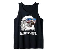 Bald is Beautiful 4 de Julio USA Patriótico Divertido Águila Calva Camiseta sin Mangas