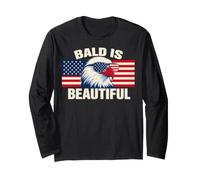 Bald is Beautiful 4th of July USA Patriotic Funny Bald Eagle Manga Larga