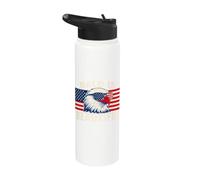 Bald is Beautiful 4th of July USA Patriotic Funny Bald Eagle Stainless Steel Insulated Water Bottle