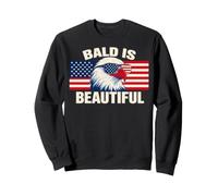 Bald is Beautiful 4th of July USA Patriotic Funny Bald Eagle Sudadera