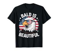 Bald Is Beautiful Águila Patriótica Orgullo USA Humor Camiseta