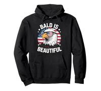 Bald Is Beautiful Águila Patriótica Orgullo USA Humor Sudadera con Capucha