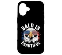Bald is Beautiful American Bald Eagle 4th Of July US Flag Carcasa para iPhone 16
