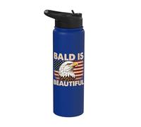 Bald Is Beautiful - Día patriótico de la independencia del 4 de julio Stainless Steel Insulated Water Bottle