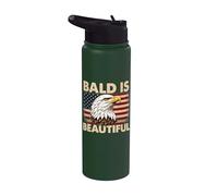 Bald Is Beautiful - Día patriótico de la independencia del 4 de julio Stainless Steel Insulated Water Bottle