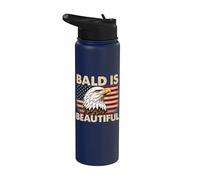 Bald Is Beautiful - Día patriótico de la independencia del 4 de julio Stainless Steel Insulated Water Bottle