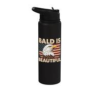 Bald Is Beautiful - Día patriótico de la independencia del 4 de julio Stainless Steel Insulated Water Bottle