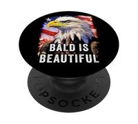 Bald is Beautiful - Epic American Flag USA with Eagle PopSockets PopGrip Adhesivo