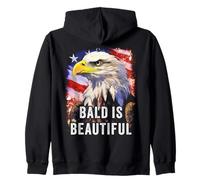 Bald is Beautiful - Epic American Flag USA with Eagle Sudadera con Capucha